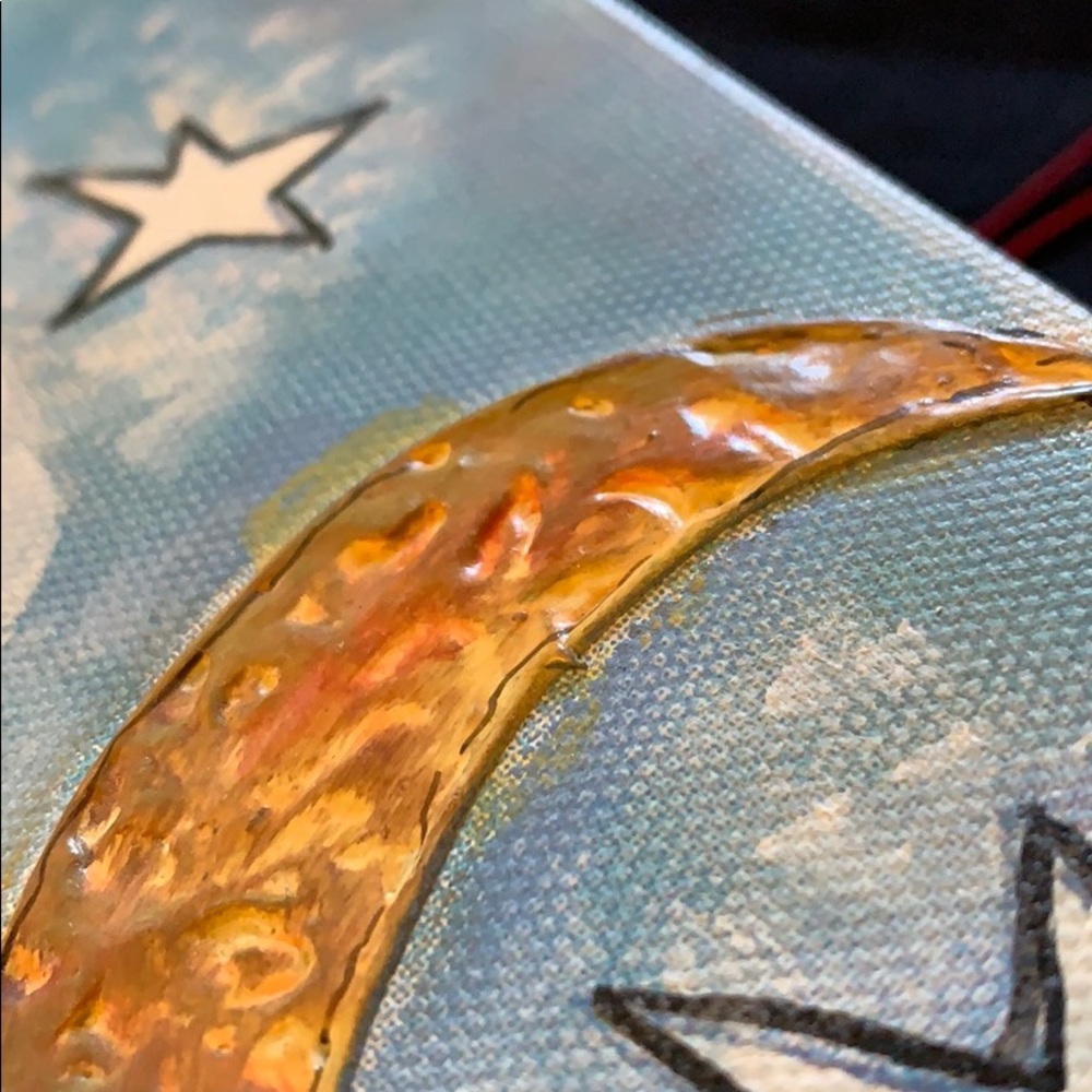 Hand painted art  “shoot for the moon” - Picture 3 of 8
